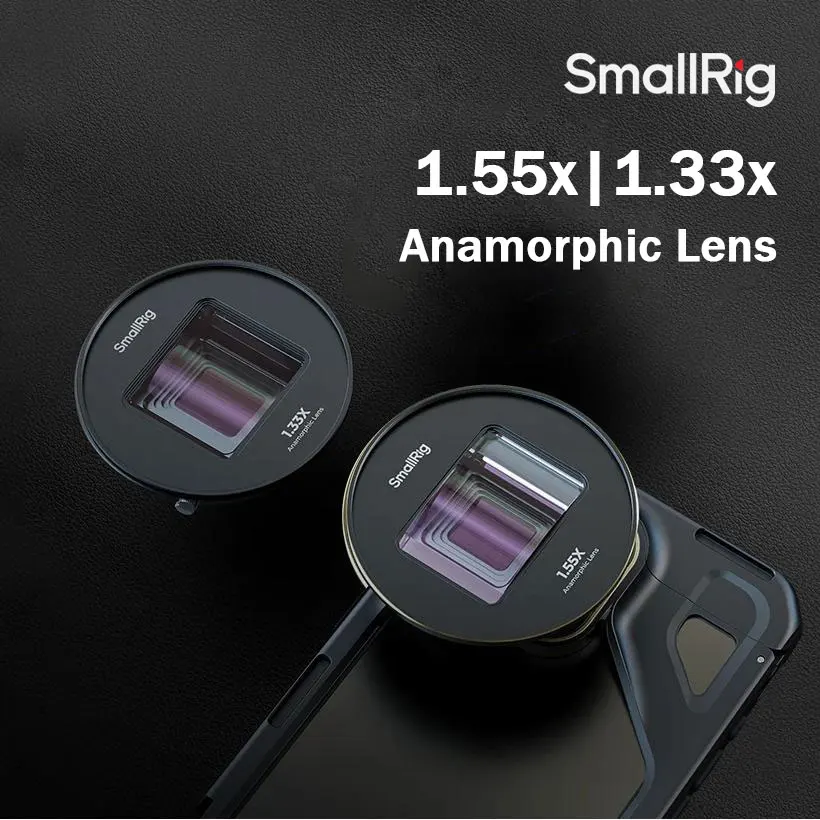 SmallRig 1.55x 1.33x Anamorphic Cinema Lens Universal T-mount Lens for Mobile Phones  3578B/4590