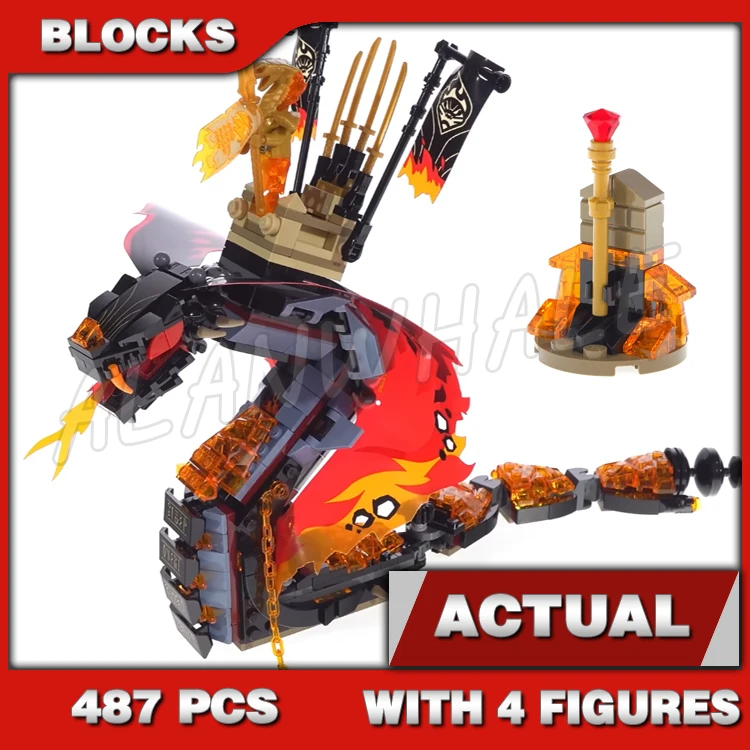 

487pcs Fire Fang Snake Armor Shield Destroyer Scimitar 11331 Building Blocks Children Sets Compatible With Model
