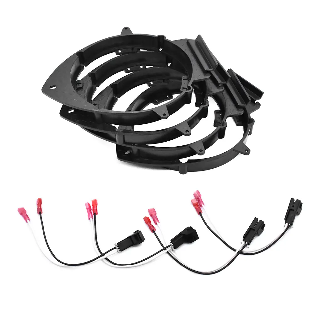 Front Rear Door Speaker Adapter Mounting Plates and Wiring Harness 6.5