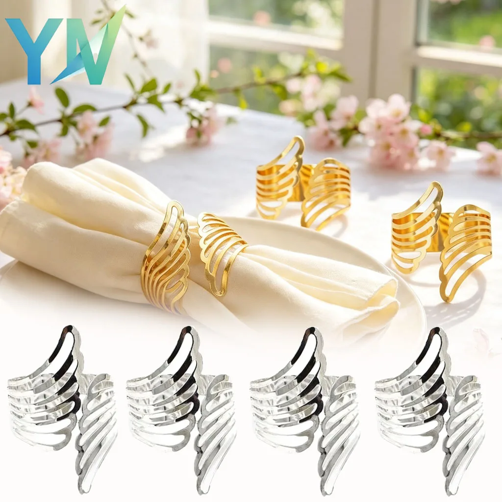 1-24PCS Elegant Butterfly Wing Napkin Rings Chic Shimmering Tough Table Decoration for Hotel Wedding Banquet Party Evening Event