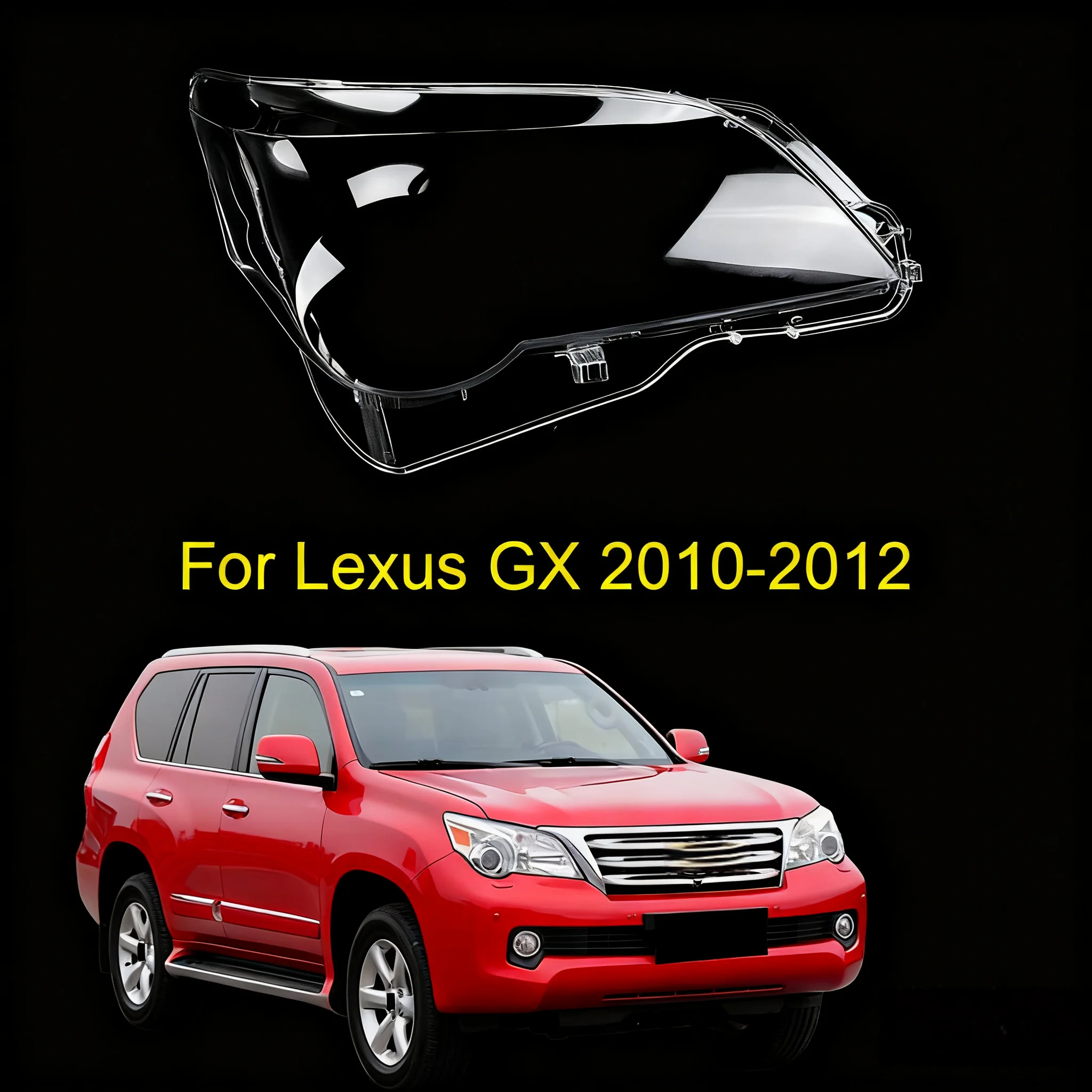 

For Lexus GX GX400 GX460 GX470 2010 2011 2012 Front Car Headlight Cover Mask Headlamp Lens Transparent Lampshades Shell Glass