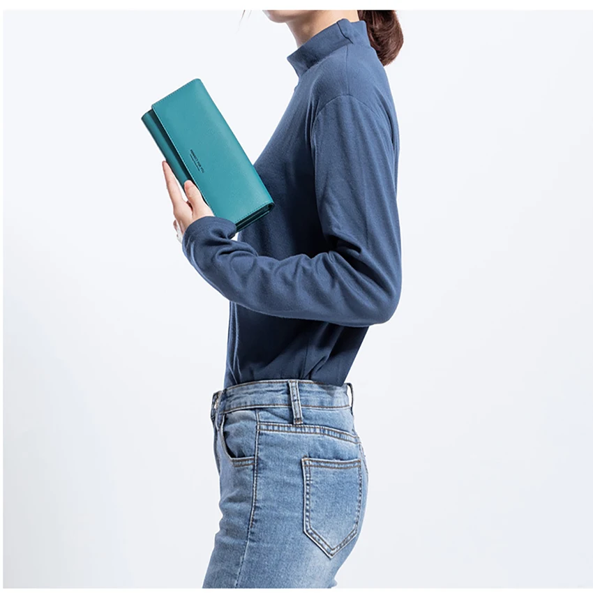 Light luxury women's clutch bag niche design new wallet women long Korean style fashion pu zipper coin purse card bag