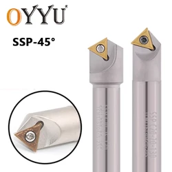 Chamfer Cutter 45 Degree SSP Milling Cutter Holder 10mm 12mm 16mm 20mm CNC Chamfering Tool Holder Carbide Inserts TCMT09 TCMT16