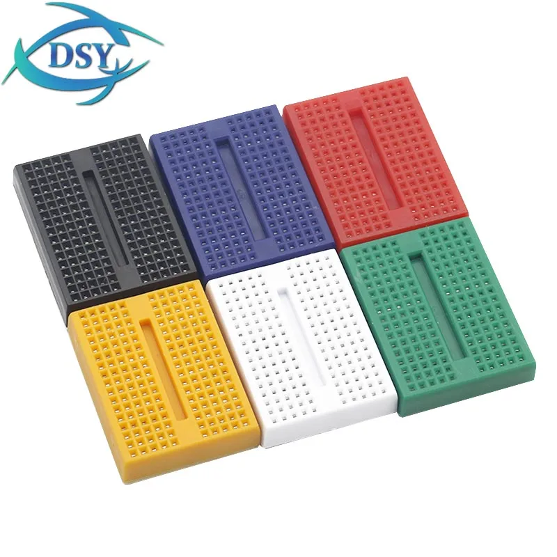 SYB-170 Mini Solderless Prototype Breadboard 170 Tie-points White Blue Green Yellow Black Red For DIY KIT