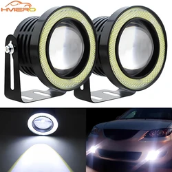 2Pcs Car Driving DRL Fog Light 30W R500 COB Angel Eyes 89mm Environmental Waterproof Daytime Running Bulbs Motorcycle Headlights