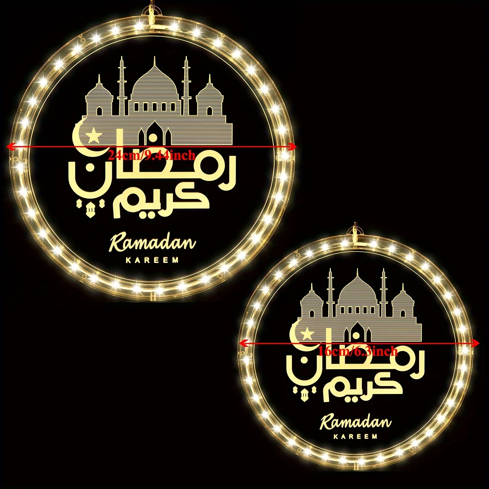 Eid Ramadan Decorative Window Lights Moon Star LED Lights Ramadan Lights Decorations for Eid Mubarak Xmas Eve Wall Pathway Patio