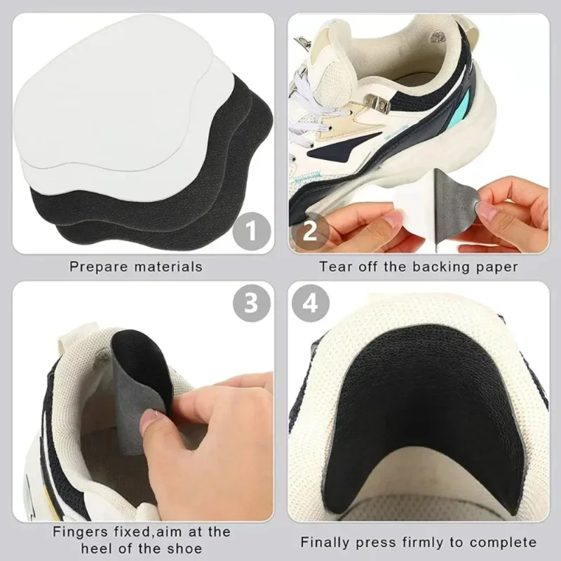 4pcs กีฬารองเท้าซ่อมสติกเกอร์ Suede Heel Protector Anti-Wear ซ่อมหลุม Self-กาวแพทช์ Insoles Pad Foot Care ใส่