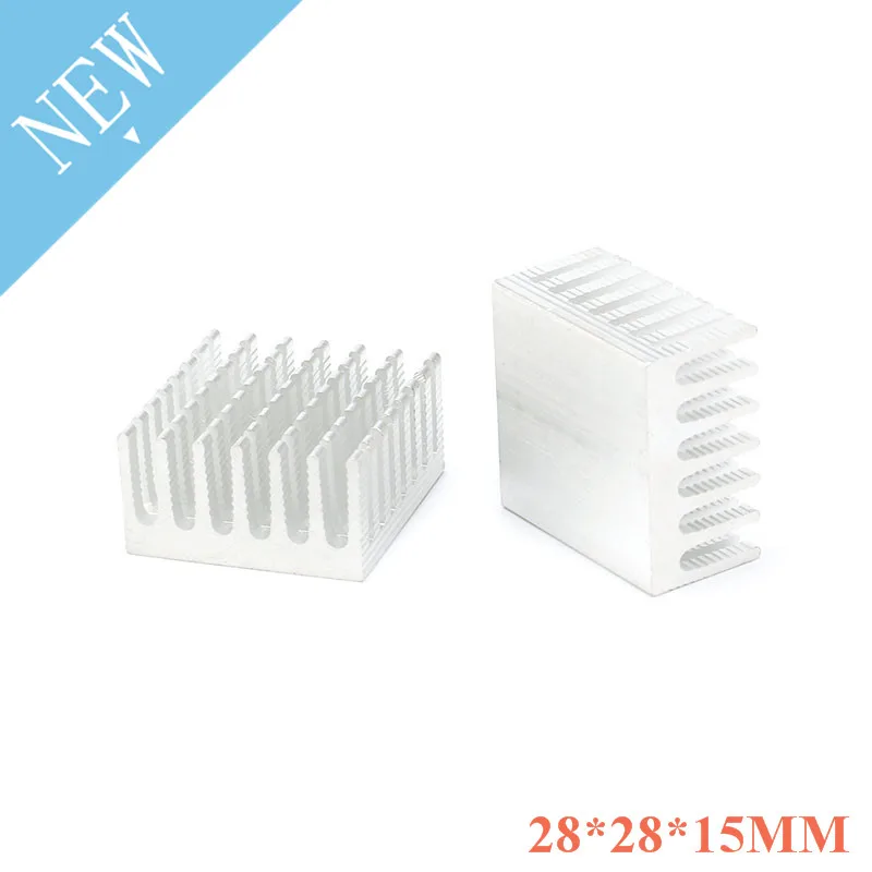 Disipador de calor de aluminio para refrigeración de chips, radiador de 28x28x15mm, 28x28x15mm, 10 o 1 piezas