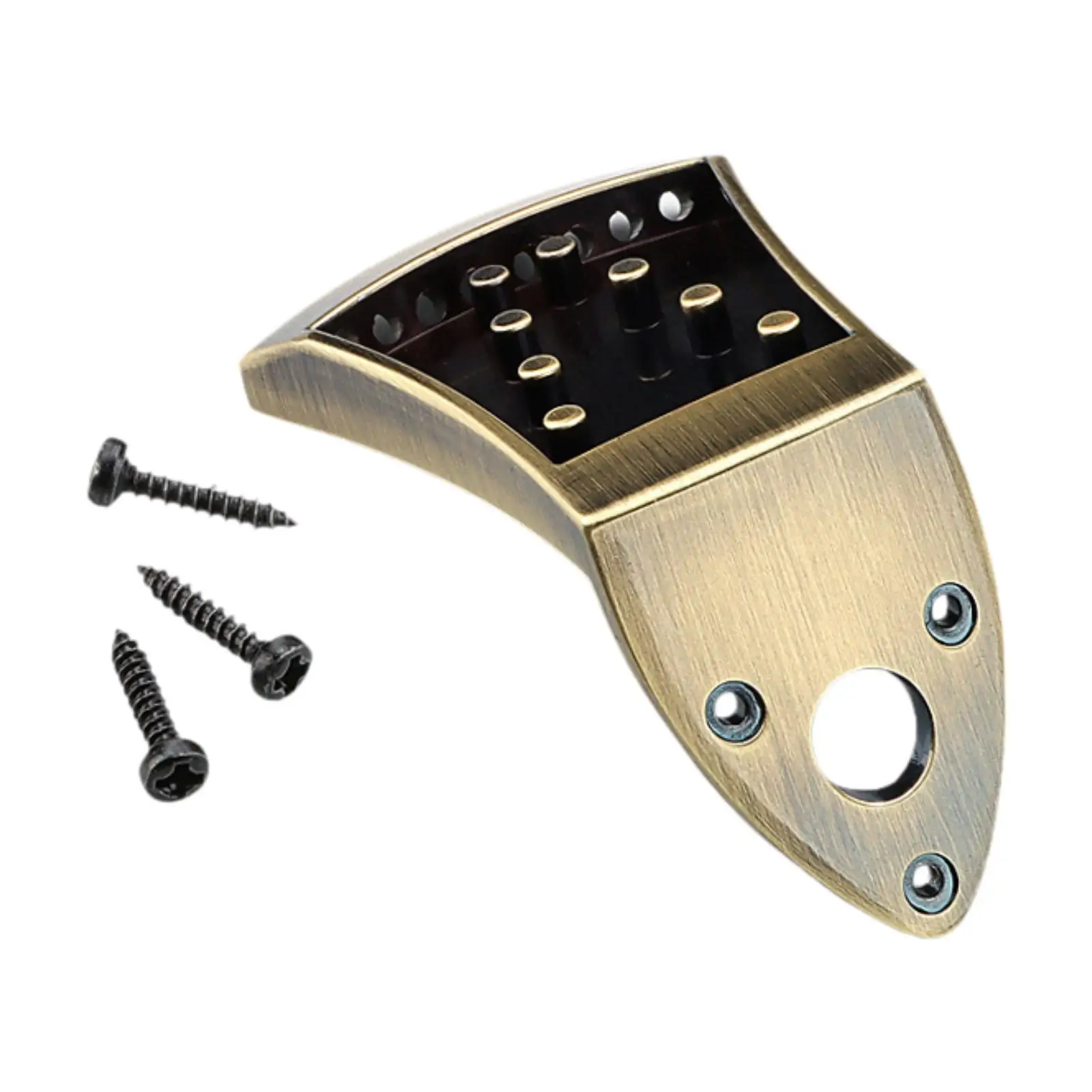 Metal Triangle Mandolin Tailpiece Part Musical Instrument Parts for 8 String Arched Top Mandolin with Screws