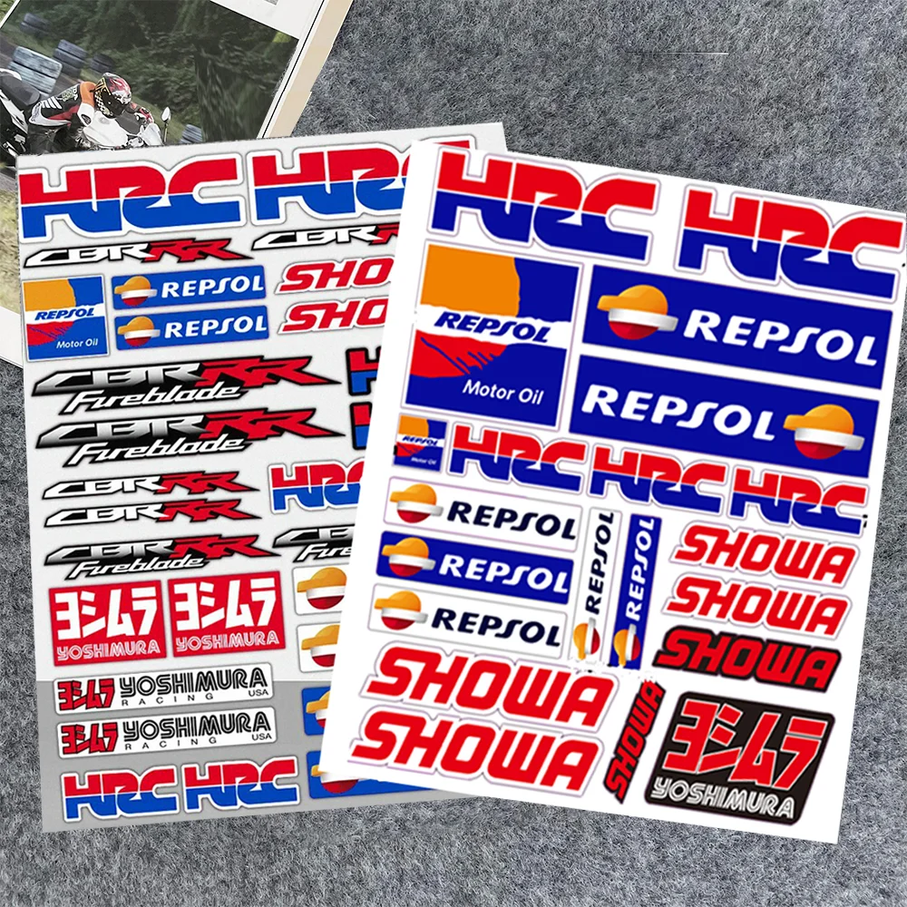 For Honda HRC SHOWA Repsol Yoshimura Stickers Motorcycle accessories CBR RR CB650R CB500F CB190R CB125R CBR650R CBR250R 1000 600