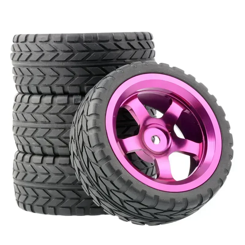 Wltoys 144001 144010 124007 124016 124019 A959 A959-B 4 Uds 65mm neumático de goma llanta de rueda de Metal 12mm hexagonal para piezas de mejora de coche RC