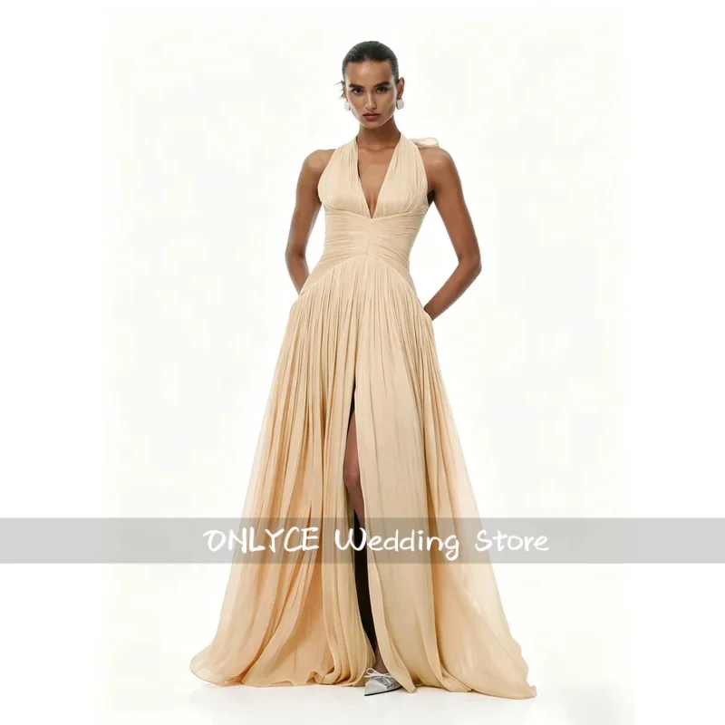 robes-elegantes-en-crepe-a-col-halter-et-decollete-en-v-profond-sans-manches-a-fente-haute-coupe-trapeze-plissee-robes-de-soiree-formelles-de-dubai-et-d'arabie-saoudite