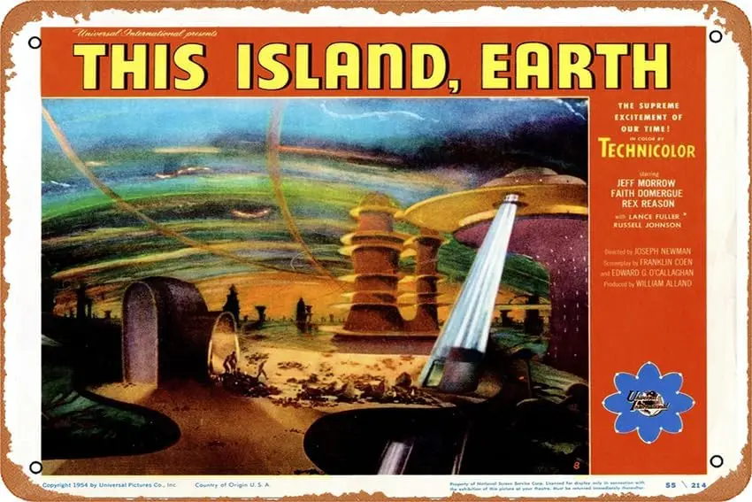 This Island Earth, US Lobbycard, 1955 Poster Home Wall Art Decoration Retro Metal Tin Sign 8x12 inch