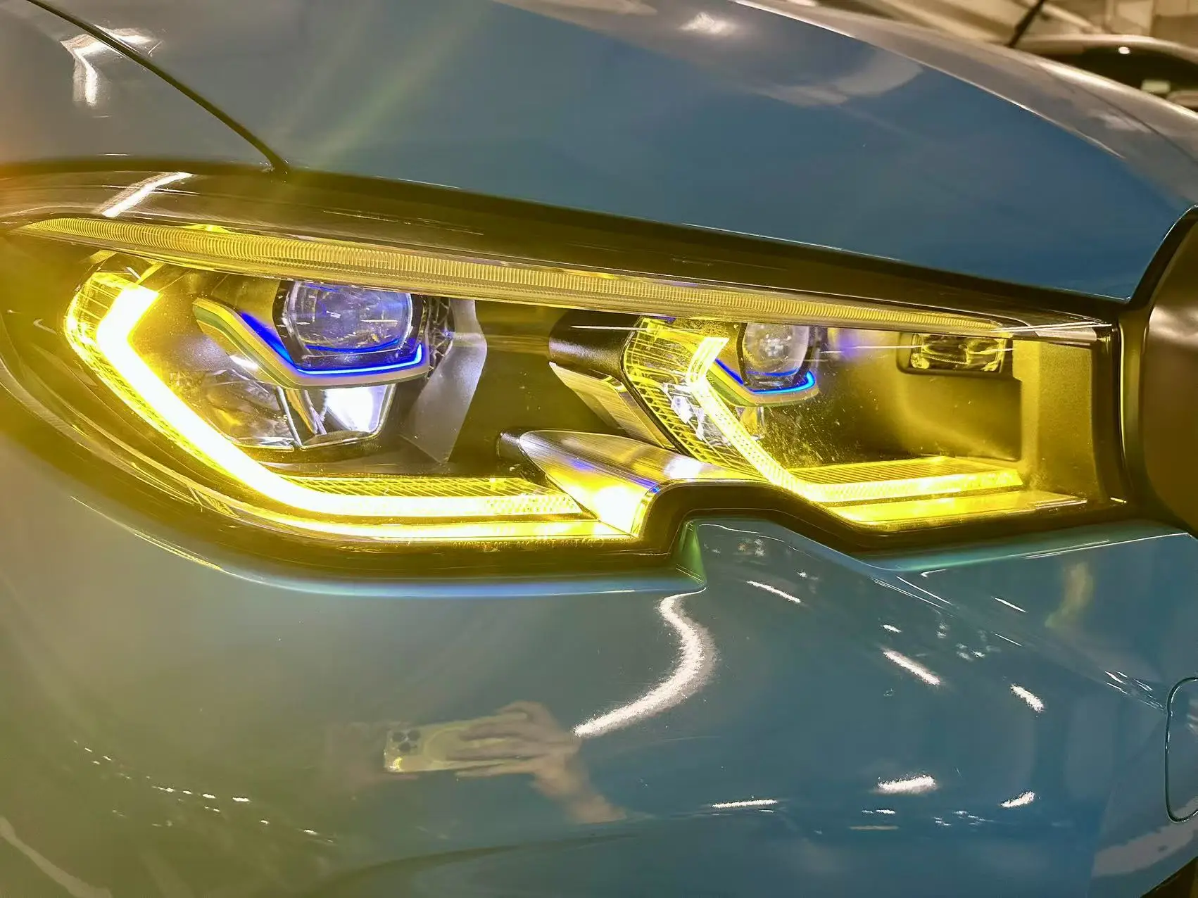 FOR BMW 3 Series G20 Pre‑LCI Adaptive LED Headlights Dual Color DRL CSL Yellow White Daytime Running Lights LED Module Board view 4