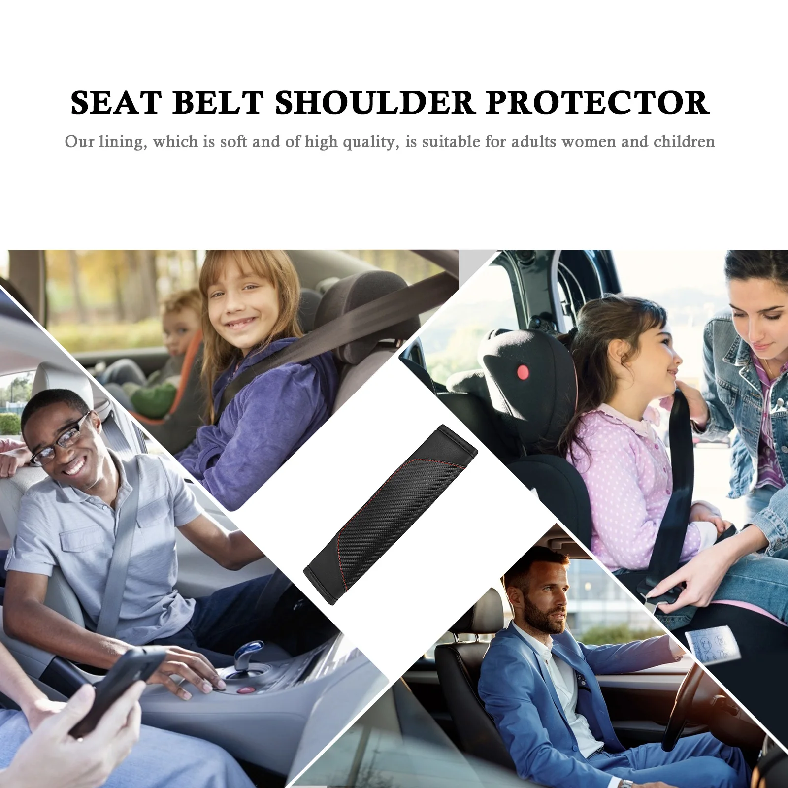 

2 pcs Shoulder Pads Safety Harness Covers Car Travel Cushion Surface Comfort Protection For Adults Women