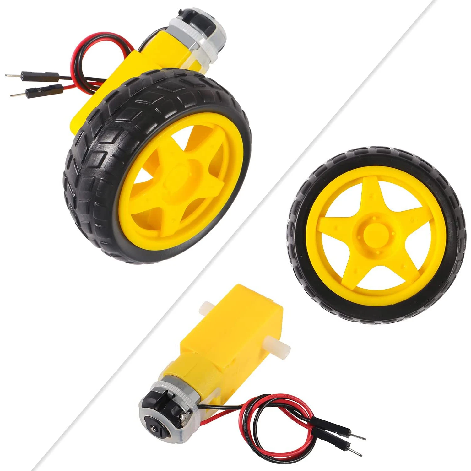 4Pcs/lot DC 3-6V Electric Gearbox Dual Shaft Geared TT Motor Wheel for Arduino Smart Car TT Motor Wheel Kit