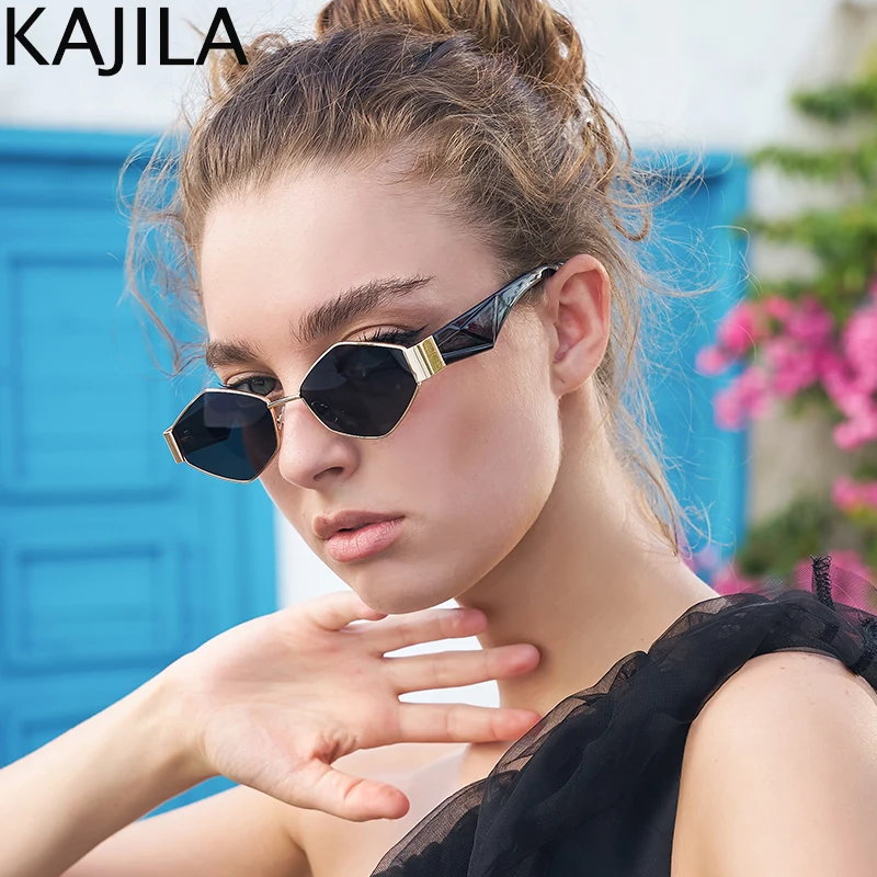 Small Hexagon Punk Sunglasses Women 2025 Luxury Brand Vintage Polygonal Sun Glasses For Ladies Steampunk Eyewear Oculos De Sol