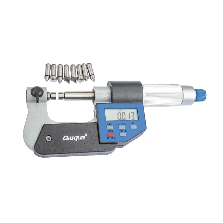 Dasqua 25-50mm Stainless Steel Micrometer Digital 0.001mm 7 Pairs Of Interchangeable Anvils