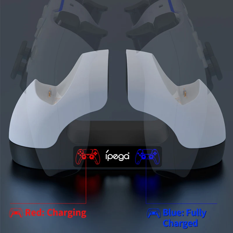 Ipega PG-P5008 Dual Fast Charger per Controller PS5 Playstation 5 Base di ricarica per Dock Station con indicatore LED