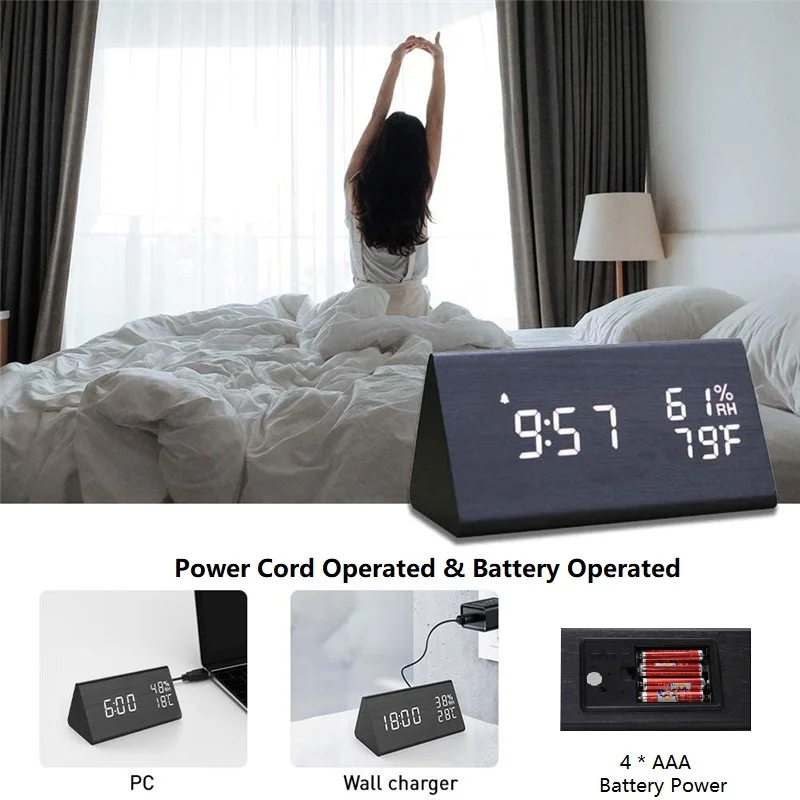 Wooden Digital Alarm Clock 6