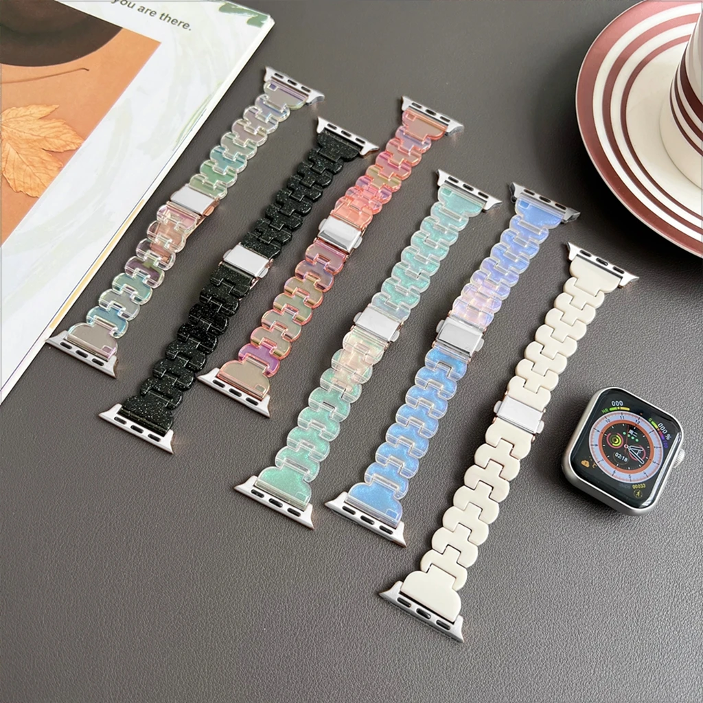 

Модный унисекс-ремешок Laser Glacier Colorful Summer для Apple Watch Series 8/7/6/10, 40 мм, 41 мм, 38 мм, 42 мм, 44 мм, 45 мм, 46 мм