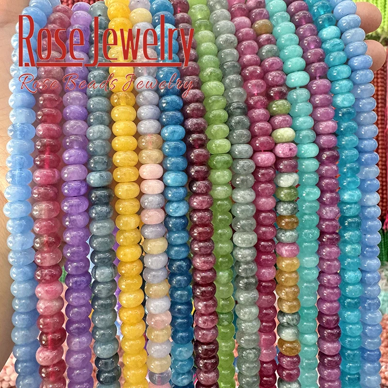 Natural Colorful Jades Tourmaline Rondelle Abacus Beads Round Loose Beads for Jewelry Making DIY Bracelets Necklaces 5x8mm 15\