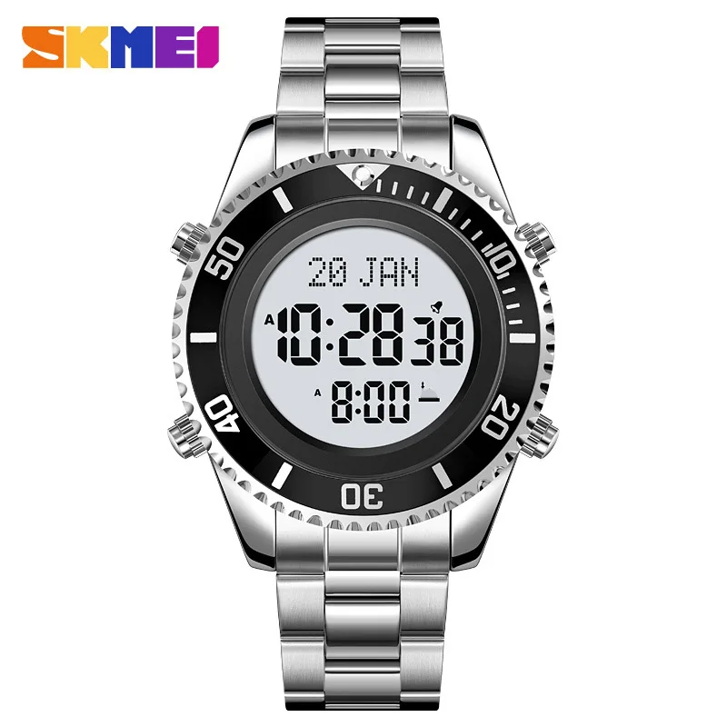 SkmeiHerren Casual Business Watch Elektronische Uhr Leuchtender wasserdichter Wecker Multifunktionale elektronische Uhr