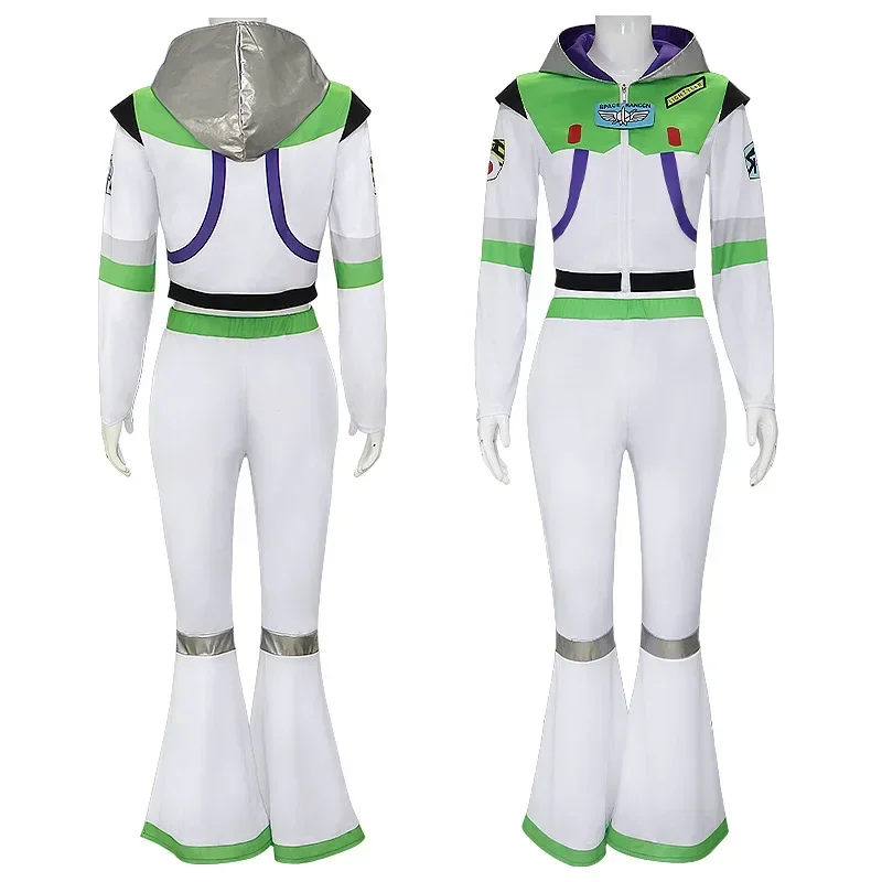 

Movie Woman Buzz Cosplay Costume Lightyear White Jumpsuit Halloween Carnival Cosplay Buzz Customized Clothes