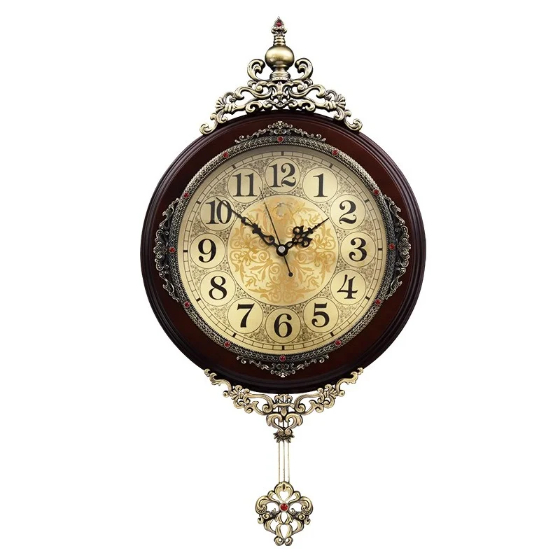 

Retro wooden wall watch, household swing clock
