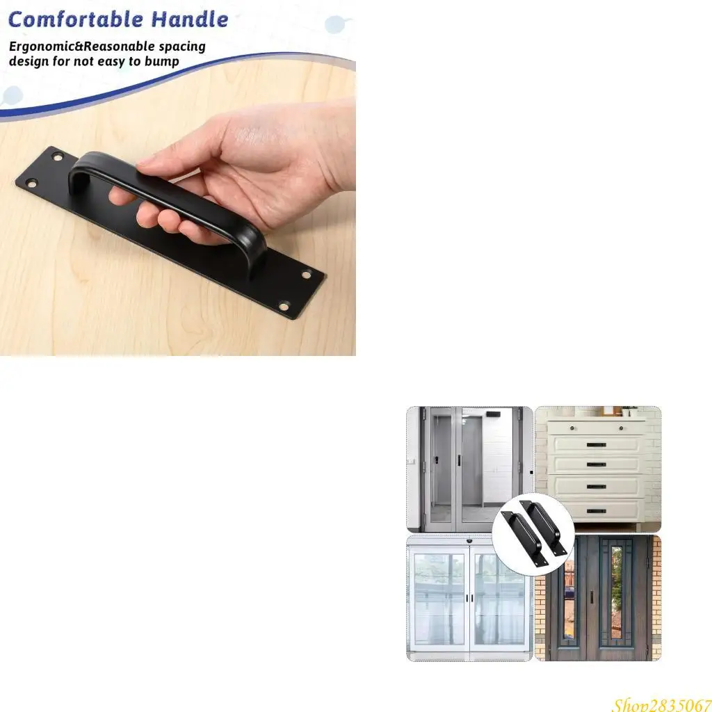 Elegant สีดำเลื่อนประตู 2 แพ็คอลูมิเนียมตู้ฮาร์ดแวร์ความยาว 7.9 นิ้วสำหรับตกแต่งบ้านส่วนใหญ่ 831F