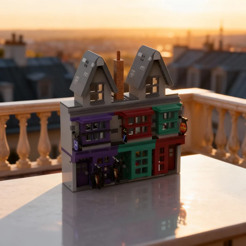 

1056pcs MOC Diagon Alley Extension Owl Slug Harry Model Building Blocks Toys Architecture Christmas Gifts Idea Education