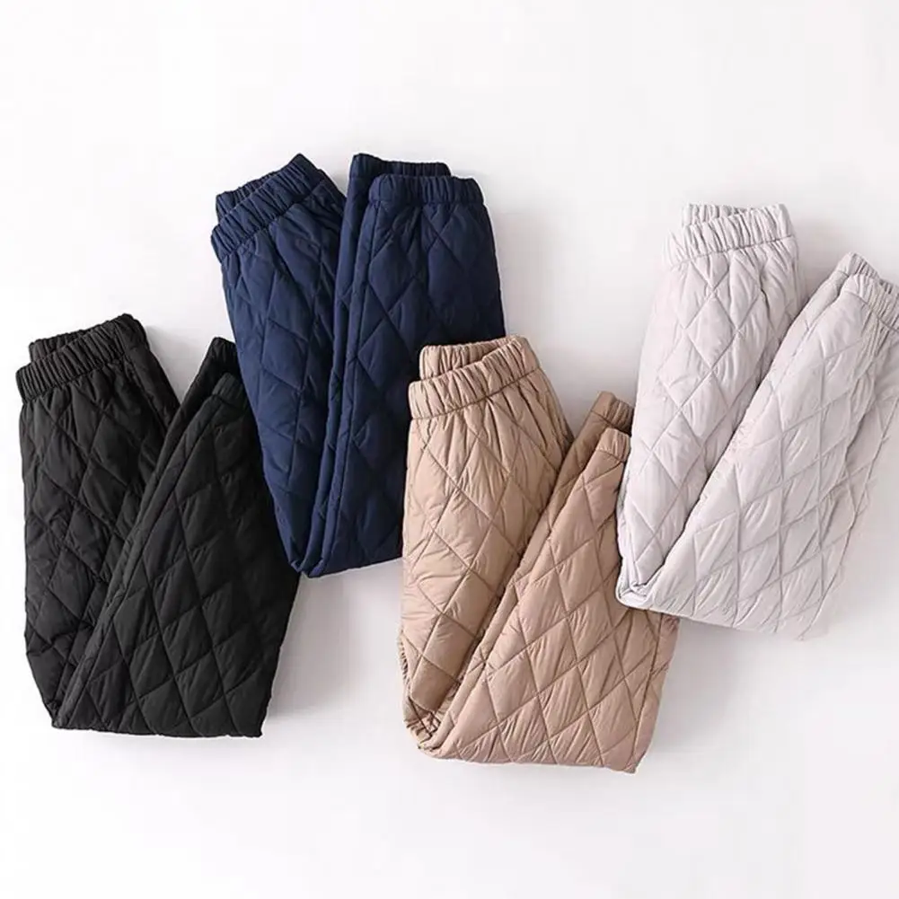

Женские стеганые штаны-пуховики со снежной подошвой, зимние утепленные брюки с подкладкой, спортивные штаны с карманами для лыжного лагеря, спортивные штаны