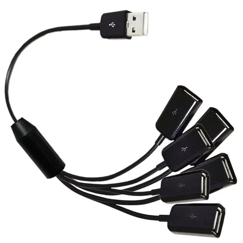 USB Charging Cable 2.0 Data Cable Car/Car/Power Connection Cable Computer USB Cable 1-Point 6-Wire USB 2.0 AM/6 * AF 0.5M