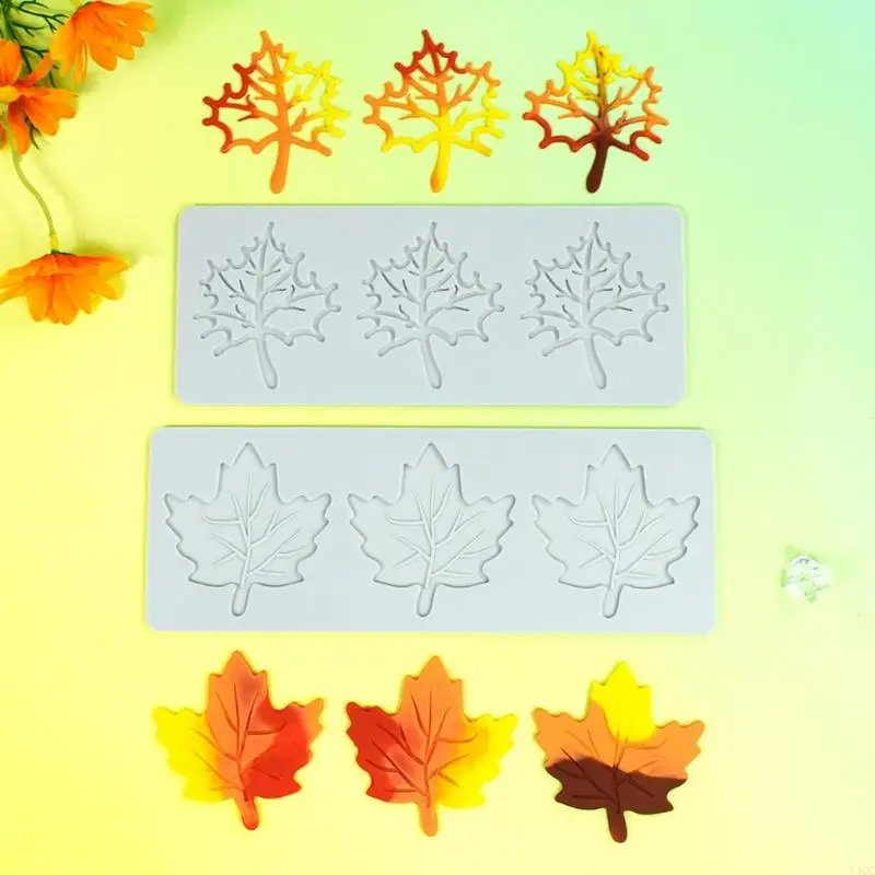Silicone Fondant Molds Maple Lace Embossing Mat Cake Decorating Molds Y4QC