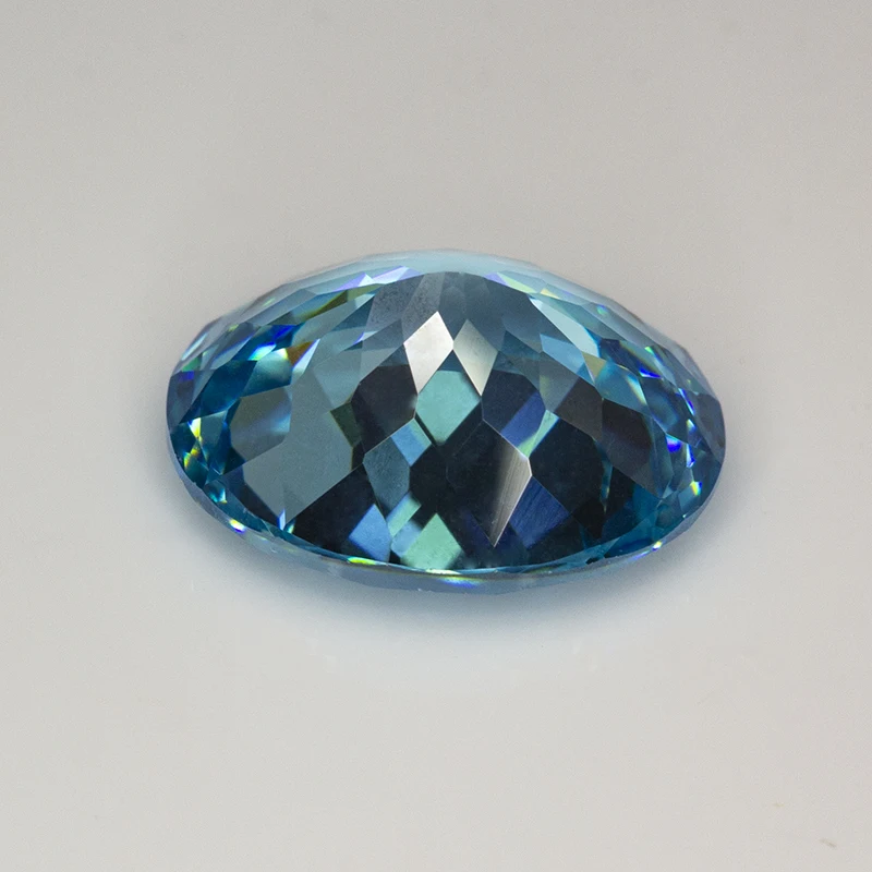 New Aquamarine Oval 100 Faceted Cut Cubic Zirconia Lab Zircon CZ 4K Cutting 5A+ Quality for Jewelry Making