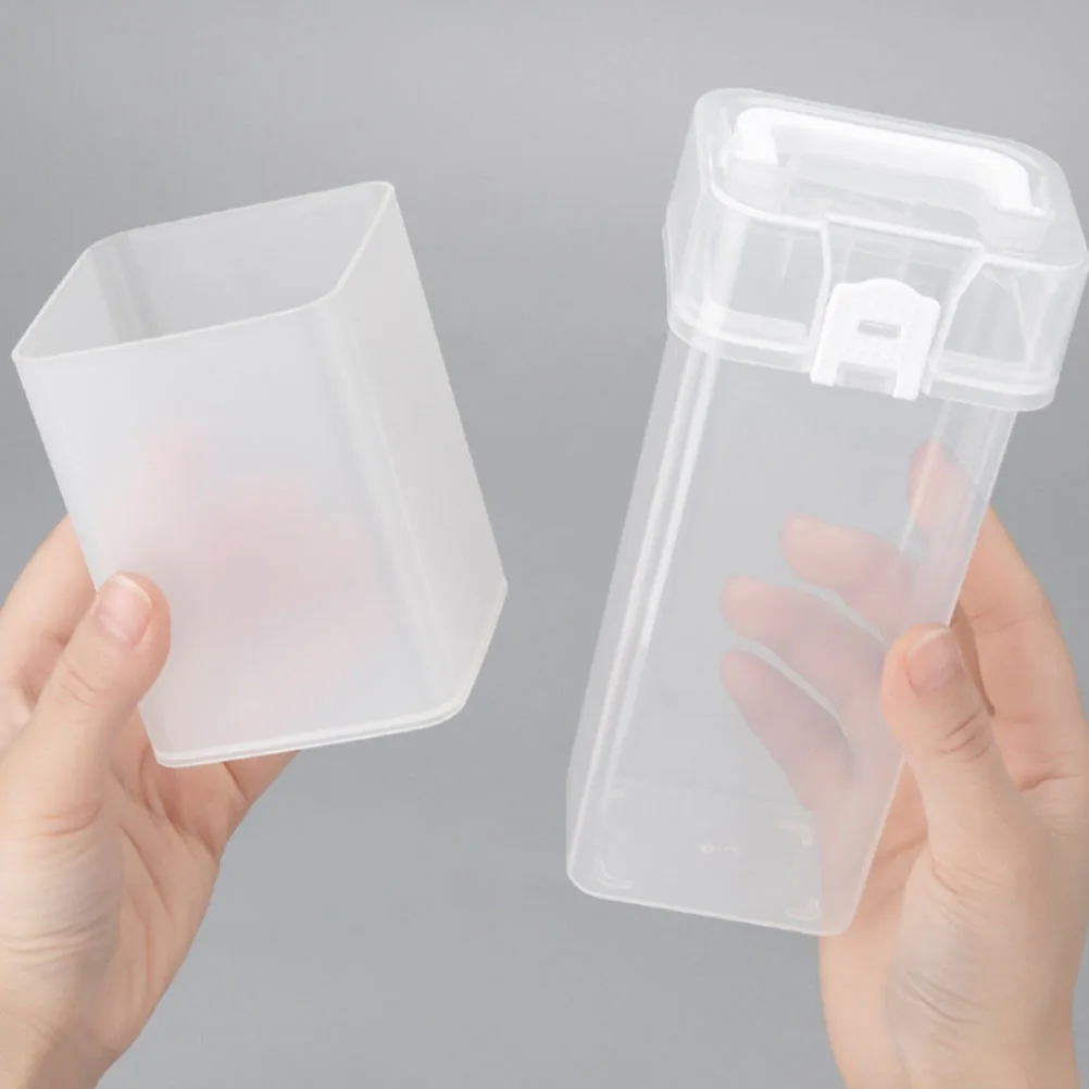 

4 Pcs Holder Storage Box Organizer Desk Stationery Pen Organizers Brush Container Plastic Display Square Pen