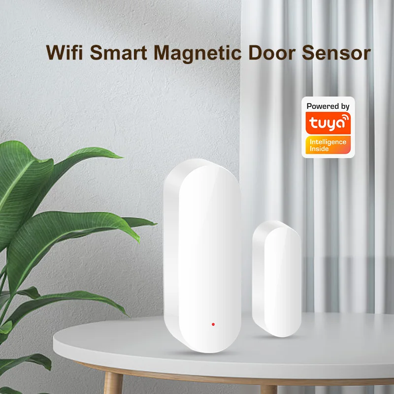 Tuya Smart WiFi Door Sensor Smart Home Open Close Detector Smartlife App Control Notification Compatible with Alexa Google Home