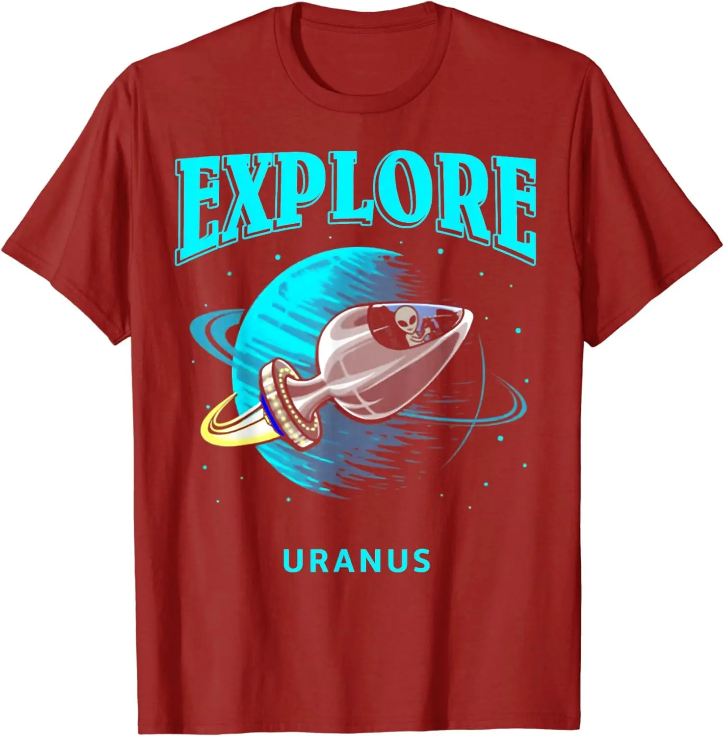 Explore Uranus Alien T-Shirt Unisex T-shirts For Men Women Summer Tees Cotton Luxury Brand