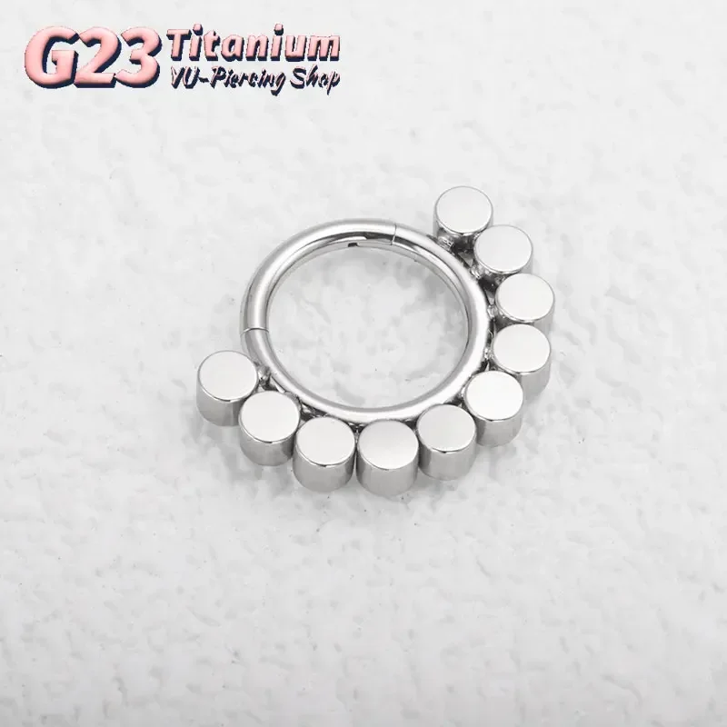 G23 Titanium Piercing 16G Hinged Septum Nose Ring Hoop Zircon Chrząstka Tragus Daith Clicker Kolczyki Piercing Biżuteria do ciała