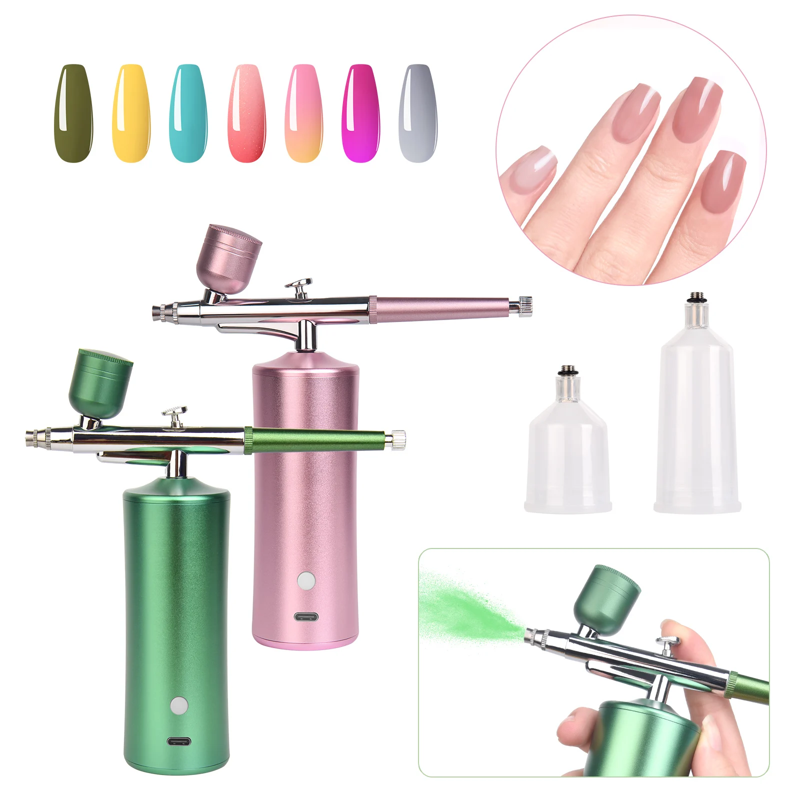 

Airbrush Compressor Portable Airbrush Nails Rechargeable Airbrush for Nails Cordless Oxygen Spray Mini Airbrush Nail with Compre