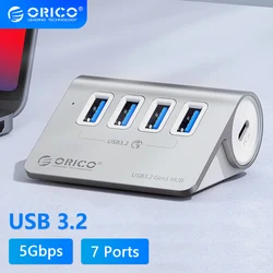 ORICO Aluminum Powered 5Gbps HUB PD18W Charger USB3.2 Type USB C Card Reader Splitter With Power Adapter for MacBook Accessories