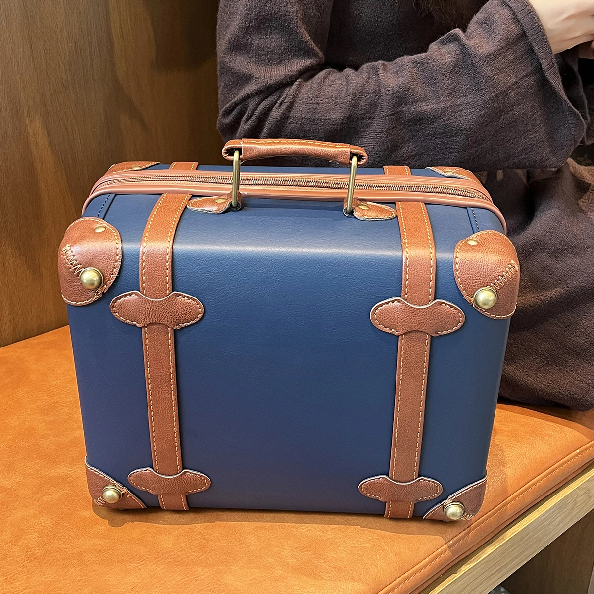 Vintage Mavi Deri İş Seyahat Ç - Travel Lock Tsa Approved incelemesi ve fiyatı