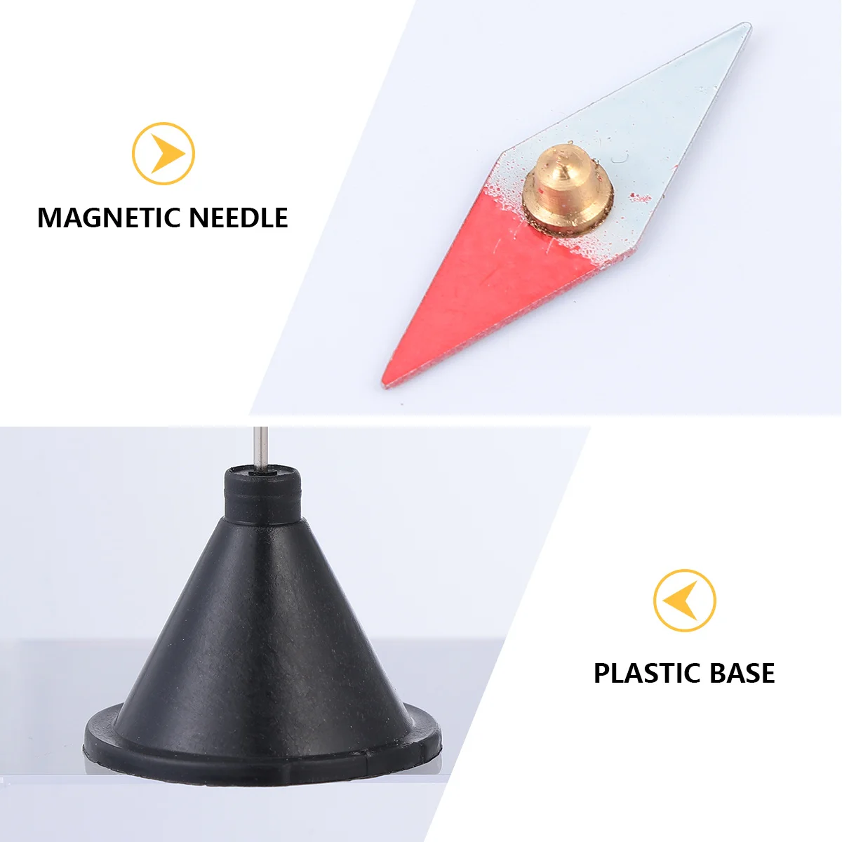 16 Pcs Rhombus Magnetic Needle with Base Mini Small Experimental Apparatus Clips School Teaching Aids Physics Wing-Shaped