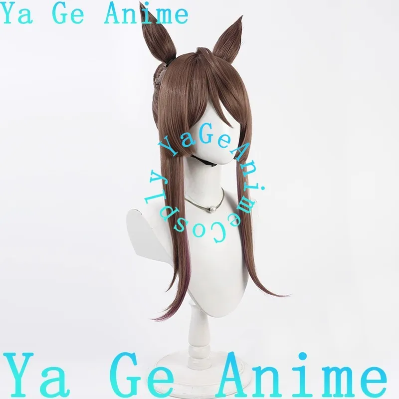 يا جي أنيمي تأثيري WigUma Musume سوبر كريك شعر مستعار تأثيري آذان ذيل سباق الخيل فتاة لعبة عرض الواقع شعر مستعار شخصية