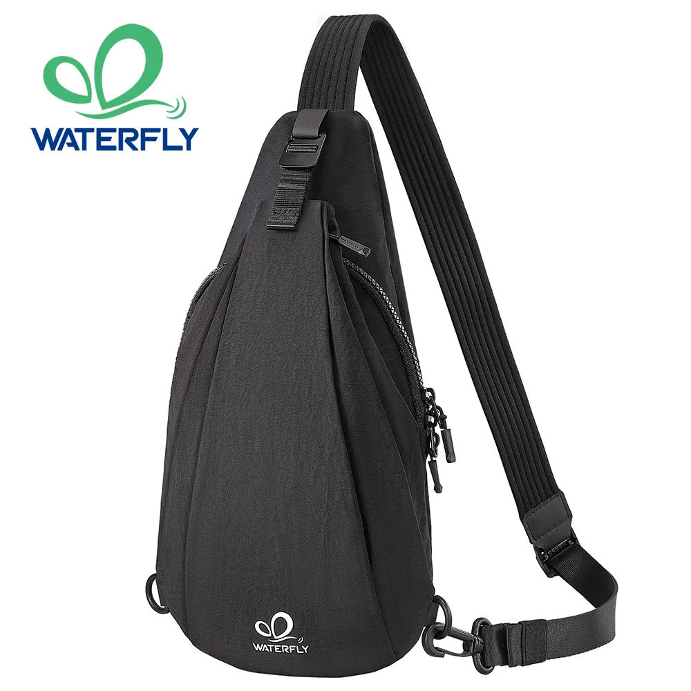 

WATERFLY Small Crossbody Sling Bag Lightweight Women Men Sling Backpack Cross Body Bag Adjustable Straps Chest Bag Daypack