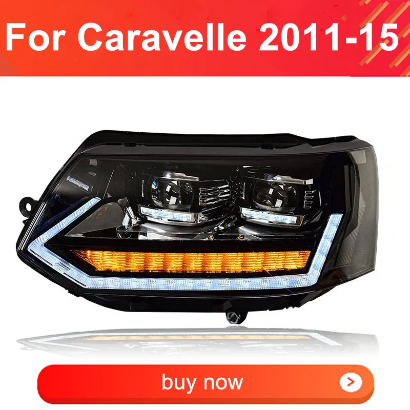 Car LED Headlights for VW Caravelle T5 2011-2015 Headlights Plug and Play with LED DRL Dynamic Turning H/L Projector Head lights