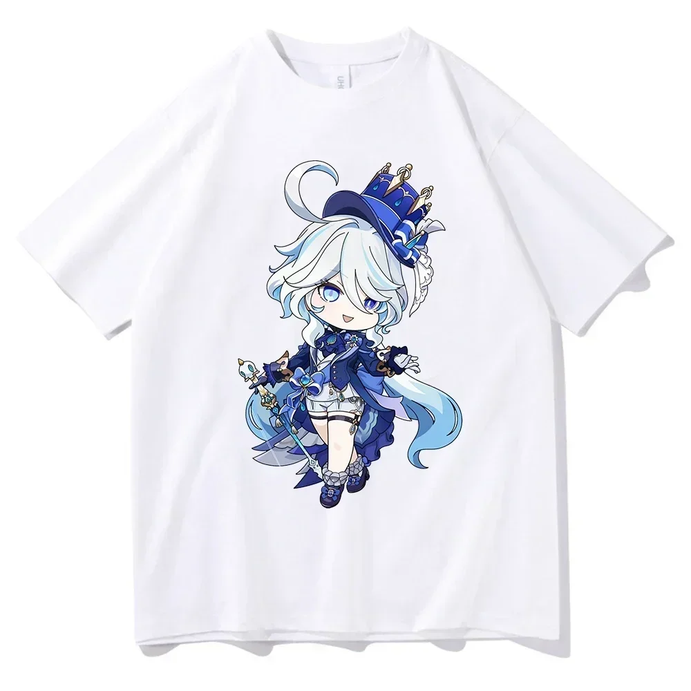 Anime japonês menina jogo camiseta masculina de grandes dimensões casual algodão diário quatro temporada camiseta roupas femininas respirável topo