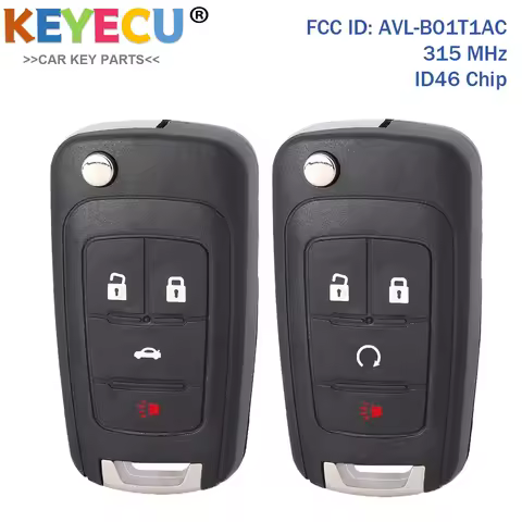 Flip Remote Car Key 315MHz ID46 for Buick Encore Chevrolet Camaro Sonic Cruze Equinox Trax Malibu FCC : AVL-B01T1AC OHT01060512