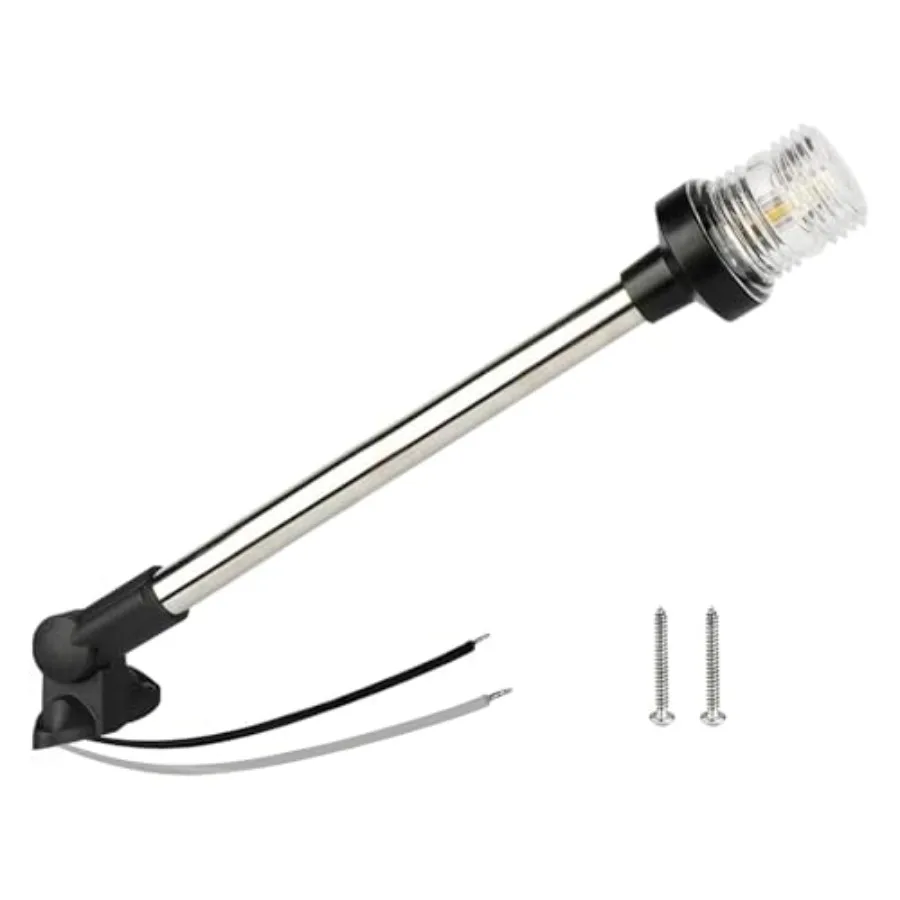 

Anchor Light Boat Bimini Light Stern Light Marine Navigation Lights USCG 3 NM All Round White LED Fold Down 10-24 Volt 16 Inche