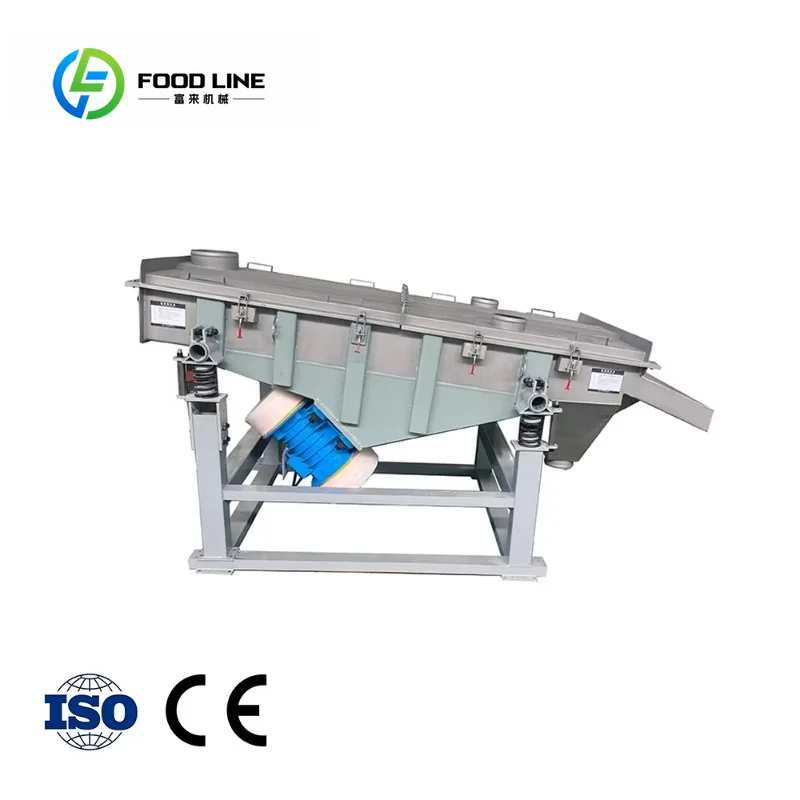 Customized linear vibrating screener heavy duty separator for salt powdered sugar food particle grading processing plant